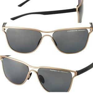 Porsche Design Frame - P'8647-D Polarized Gold Titanium Sunglasses.